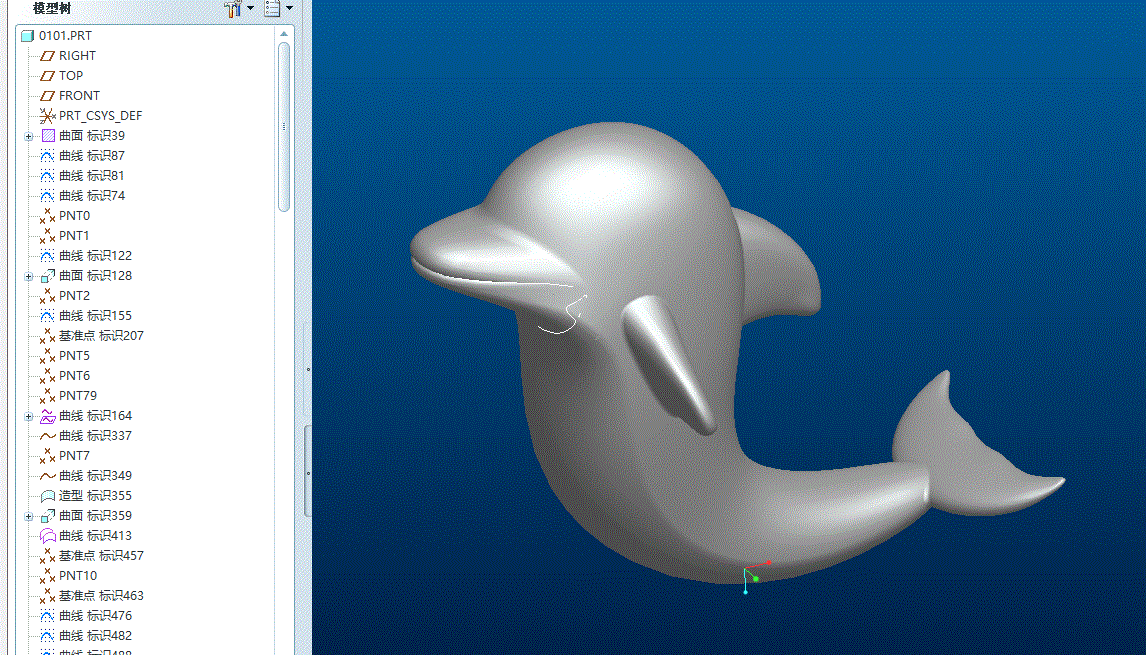 小海豚的三维模型