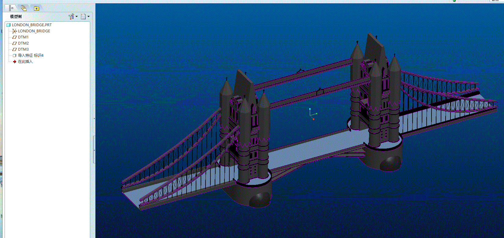 伦敦塔桥模型Proe模型